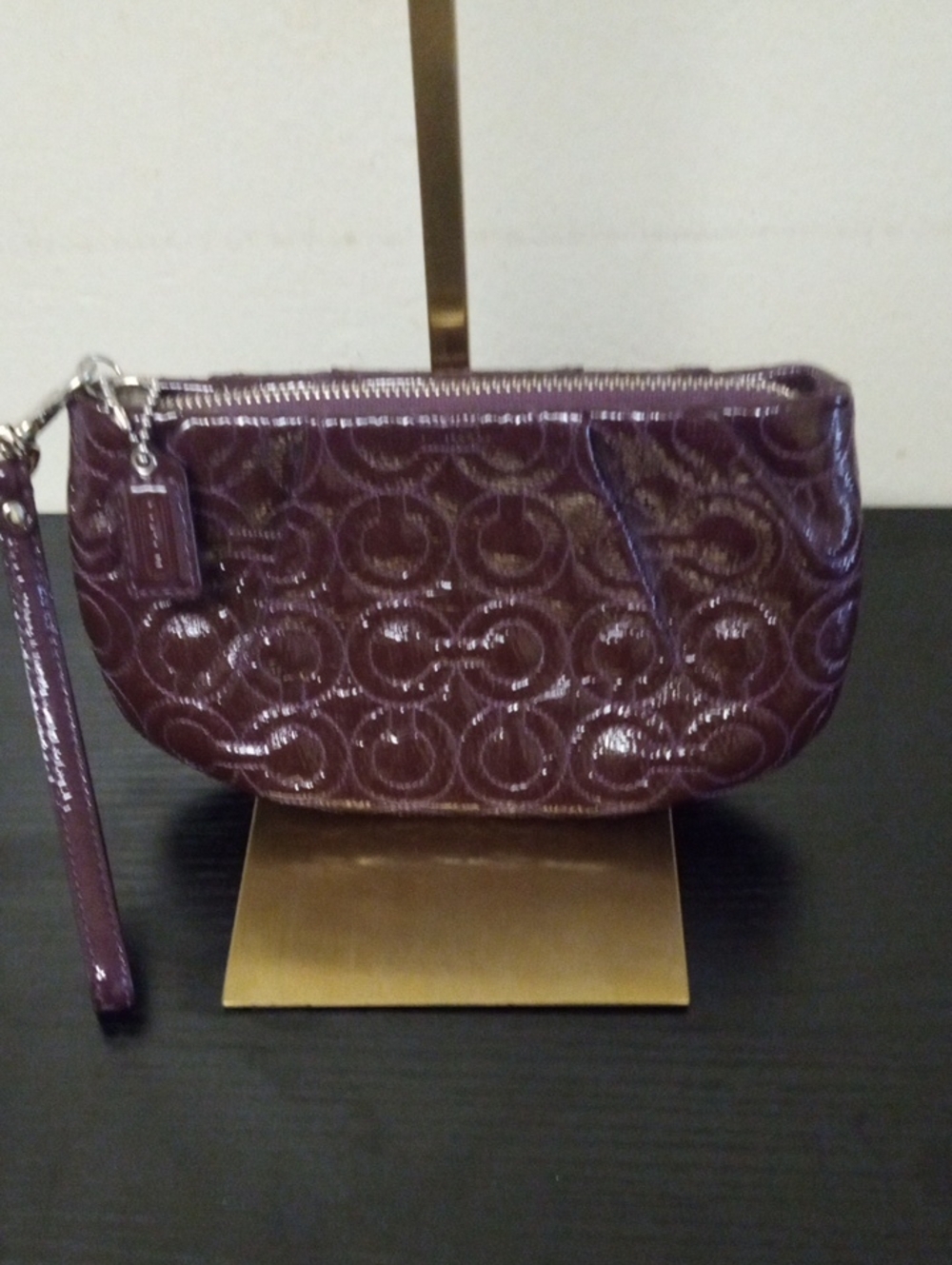 Coach Optic Patent Leather Wristlet